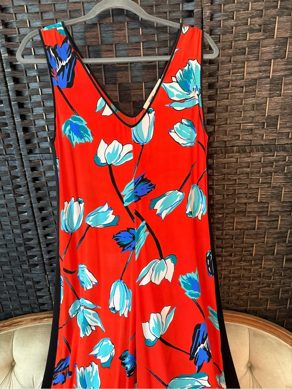 ❤️ Diane von Furstenberg Silk Floral Wide Leg Jumpsuit Palazzo Romper Size 4 - Picture 3 of 10